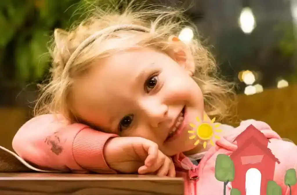 Happy young girl lying outdoors in natural sunlight.